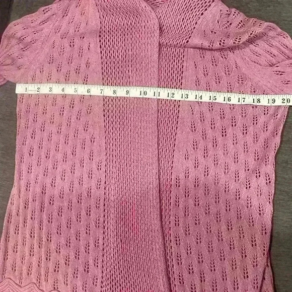 Elegant Mauve Open-Knit Cardigan by Belldini, Size XL - Picture 6 of 8